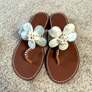 Beverly Feldman NWT Beaded Sandals